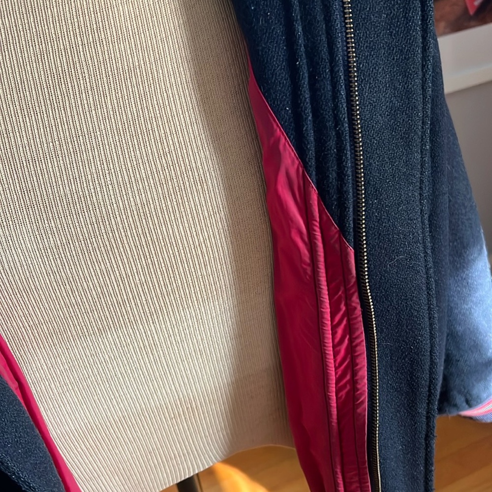 Gant Navy Bomber Jacket with Brown Leather Collar. - Picture 3 of 15